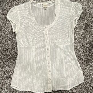 Merona Cream Fitted Puff Sleeve Blouse